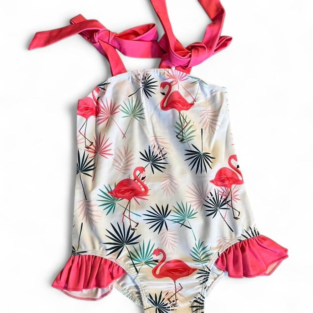Flamingo one piece swimsuit swimwear